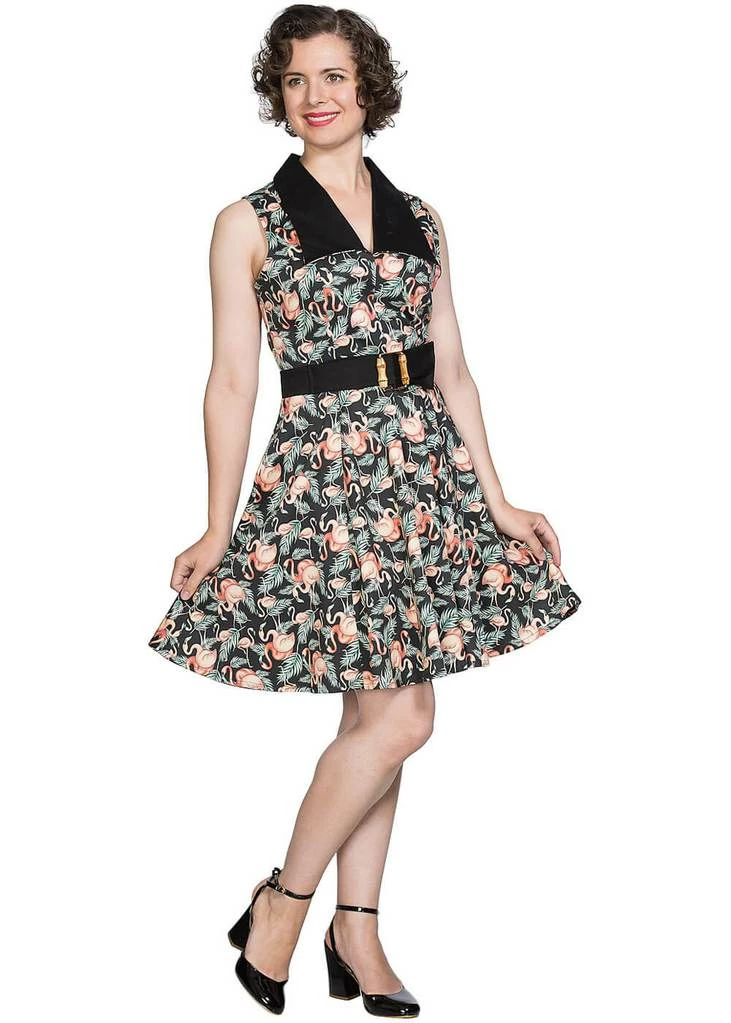Banned Flamingo Honnie 50's Swing Dress Black - Image 5