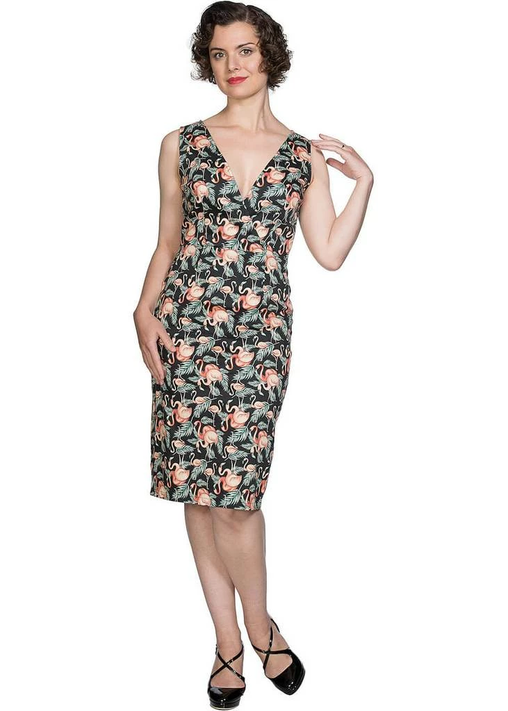 Banned Flamingo Honnie 50's Pencil Dress Black - Image 5