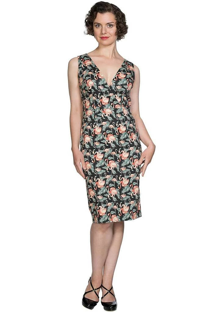 Banned Flamingo Honnie 50's Pencil Dress Black - Image 4