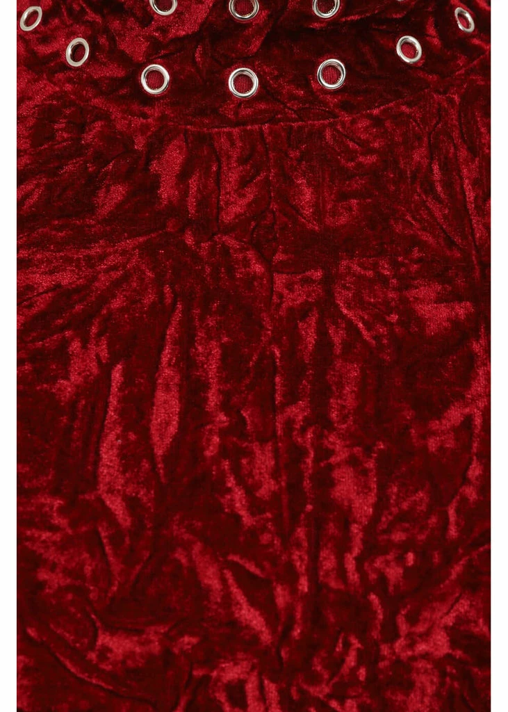 Banned Big Crush Velvet 60's Dress Burgundy - Image 2