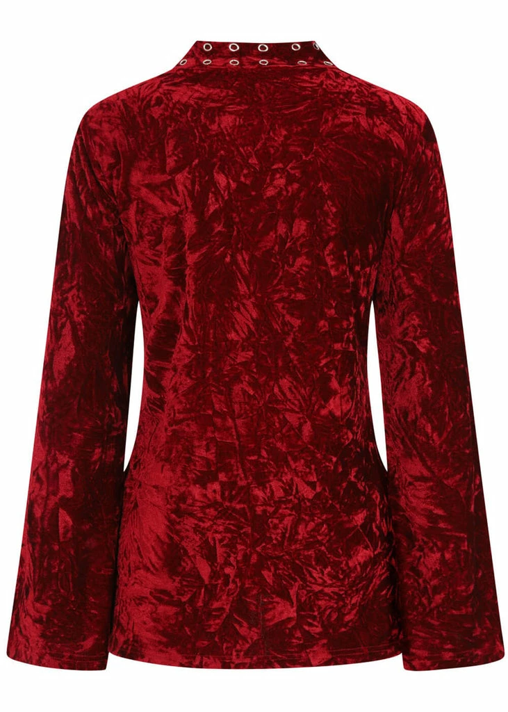 Banned Big Crush Velvet 60's Dress Burgundy - Image 3