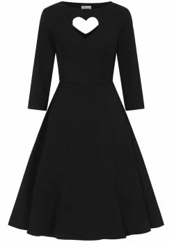 Banned Heart 40's A-Line Dress Black
