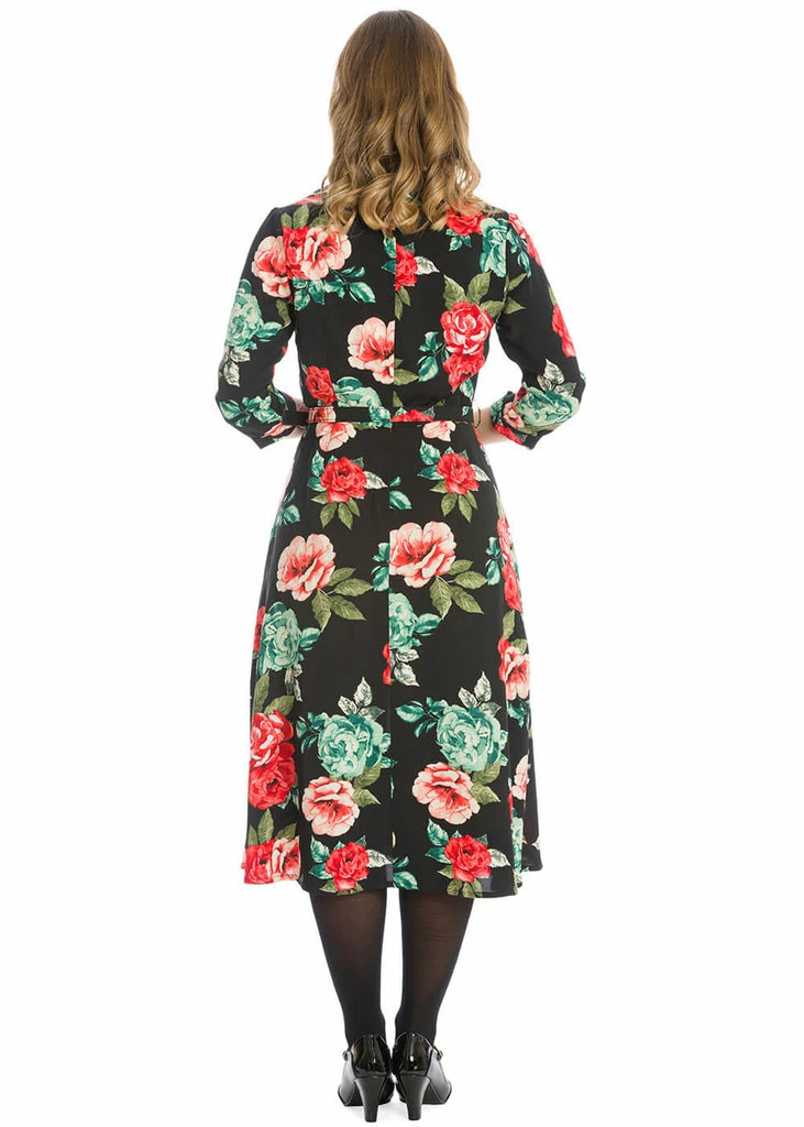 Banned Evening Rose 40's A-Line Dress Red - Image 4