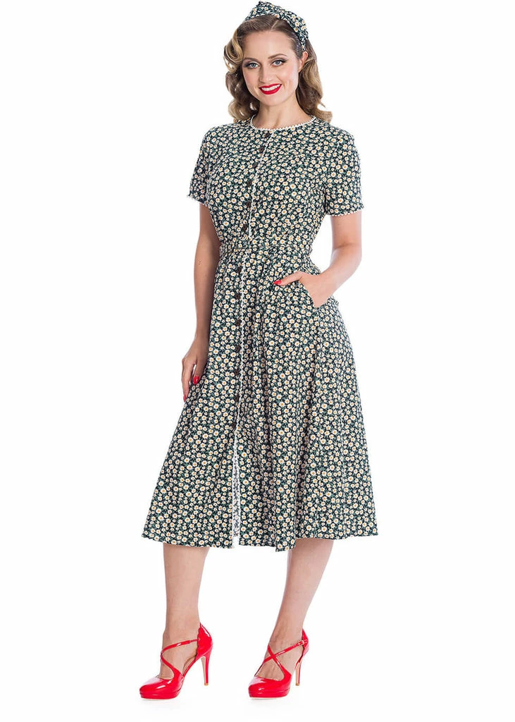 Banned Daisy 40's Swing Dress Black