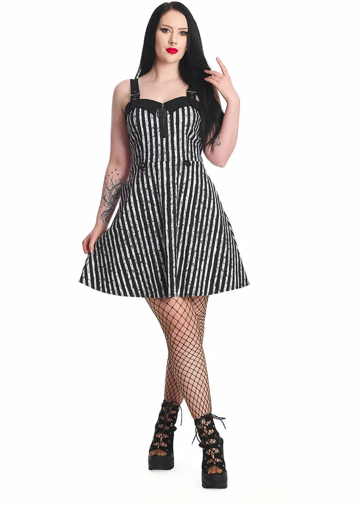 Banned Spooky Nightwalks 50's Swing Dress Black White