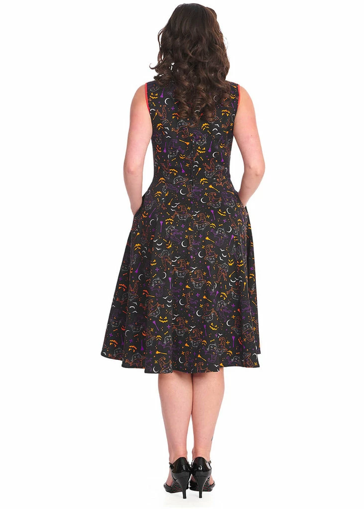 Banned All Hallows Cat 50's Swing Dress Black - Image 4