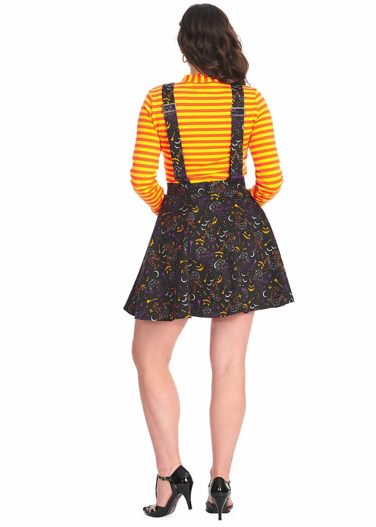 Banned All Hallows Cat Pinafore Dress Black - Image 2