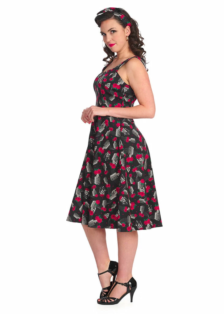 Banned Nashville Sweetheart 50's Swing Dress Black - Image 2