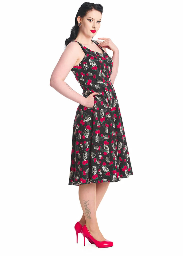 Banned Nashville Sweetheart 50's Swing Dress Black - Image 4