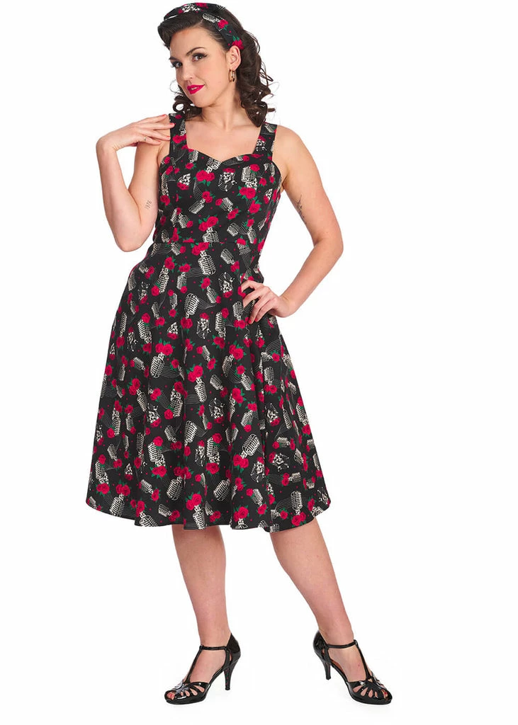 Banned Nashville Sweetheart 50's Swing Dress Black