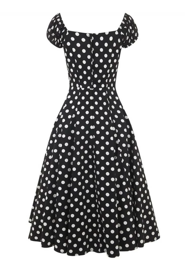 Collectif Dolores Polkadot Swing 50's Dress Black - Image 4