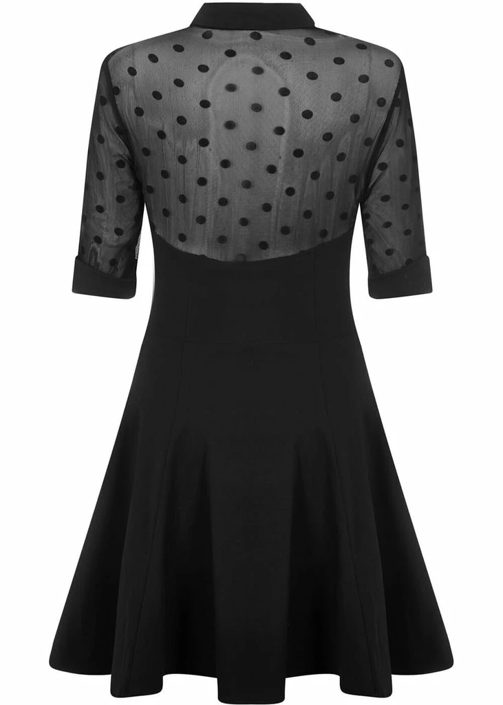 Collectif Wednesday Skater 50's Dress Black - Image 2