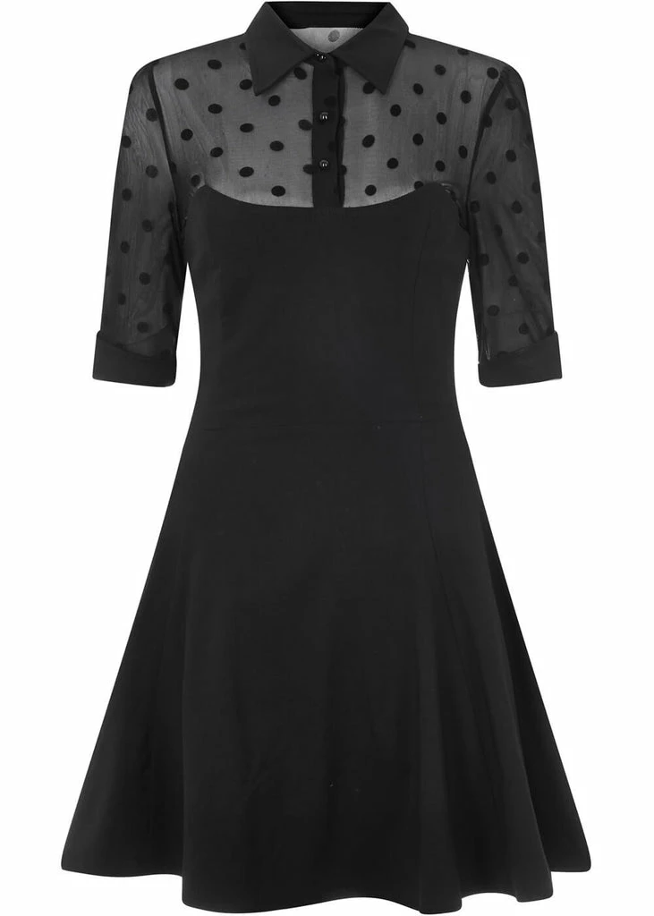 Collectif Wednesday Skater 50's Dress Black