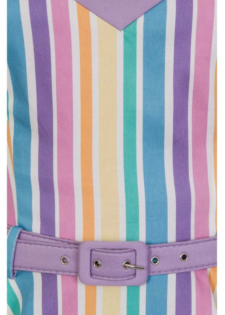 Collectif Nova Rainbow Stripes 50's Swing Dress Multi - Image 3