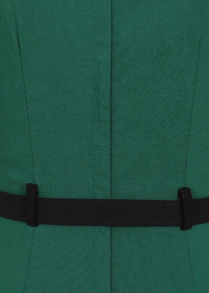Collectif Sadie 50's Pencil Dress Green - Image 5