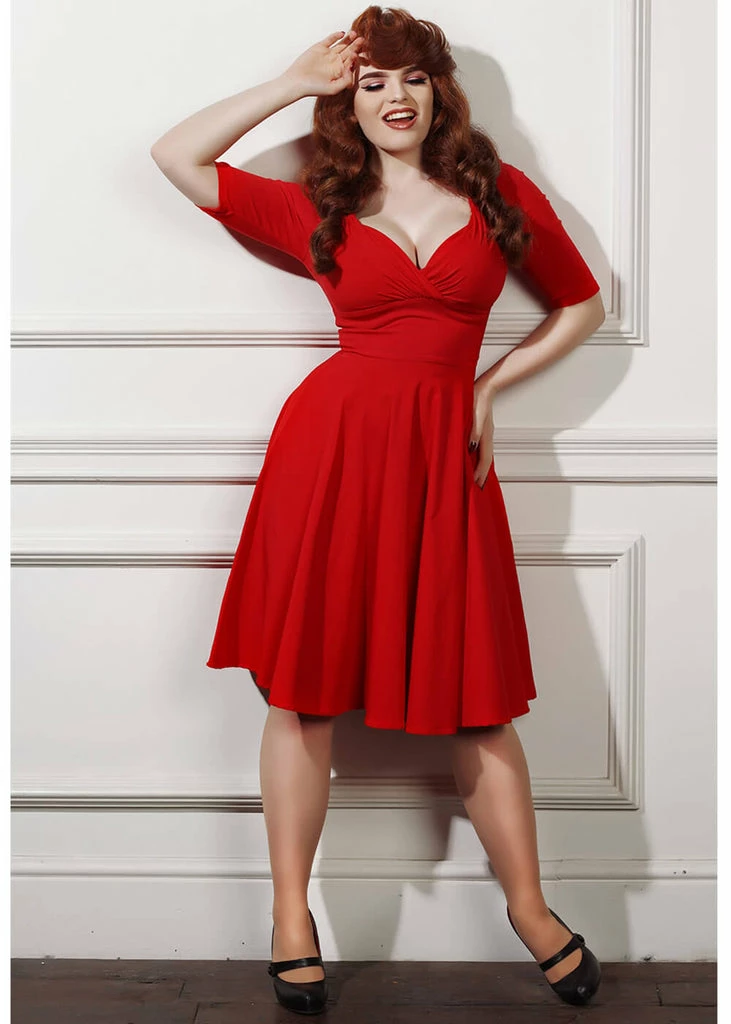 Collectif Trixie 50's Swing Dress Red - Image 4