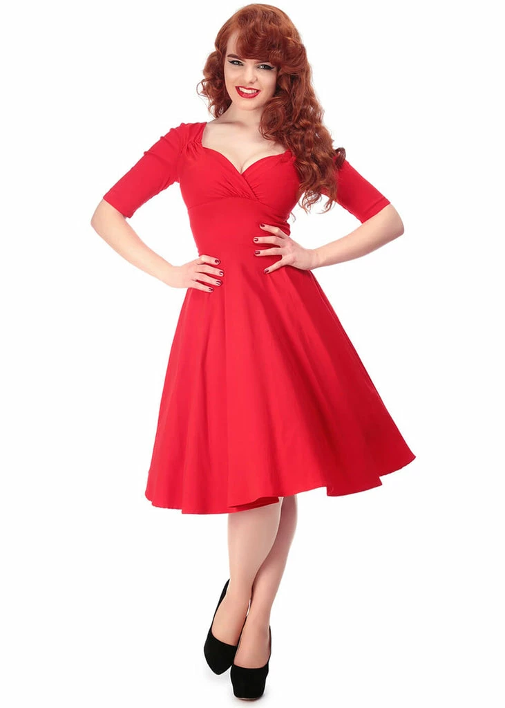 Collectif Trixie 50's Swing Dress Red - Image 2