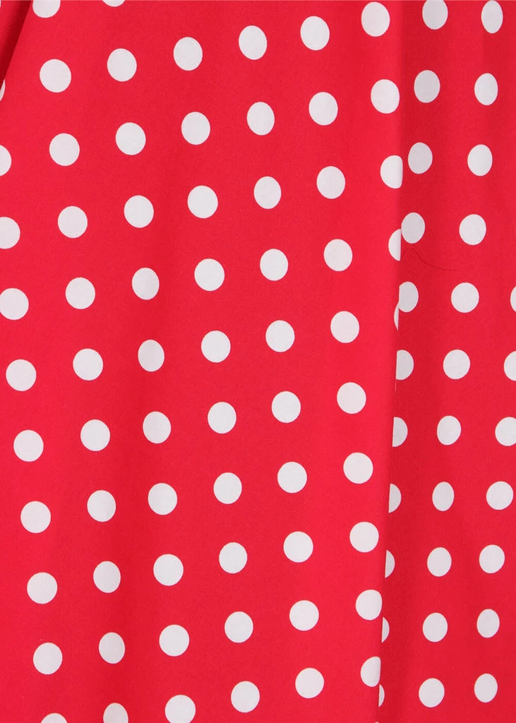 Collectif Trixie Polka Dot 50's Swing Dress Red - Image 5