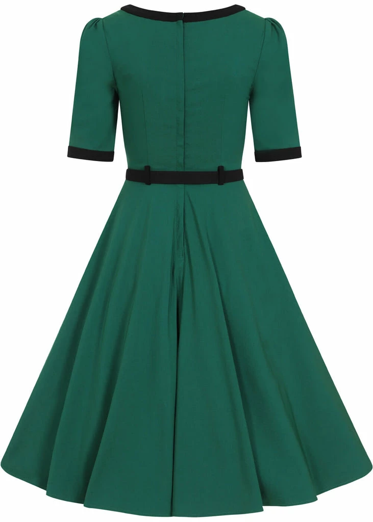 Collectif Sadie 50's Swing Dress Green - Image 6