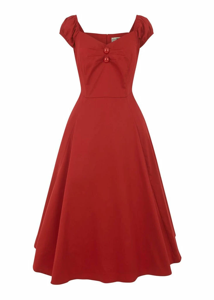 Collectif Dolores Classic 50's Swing Dress Red - Image 2