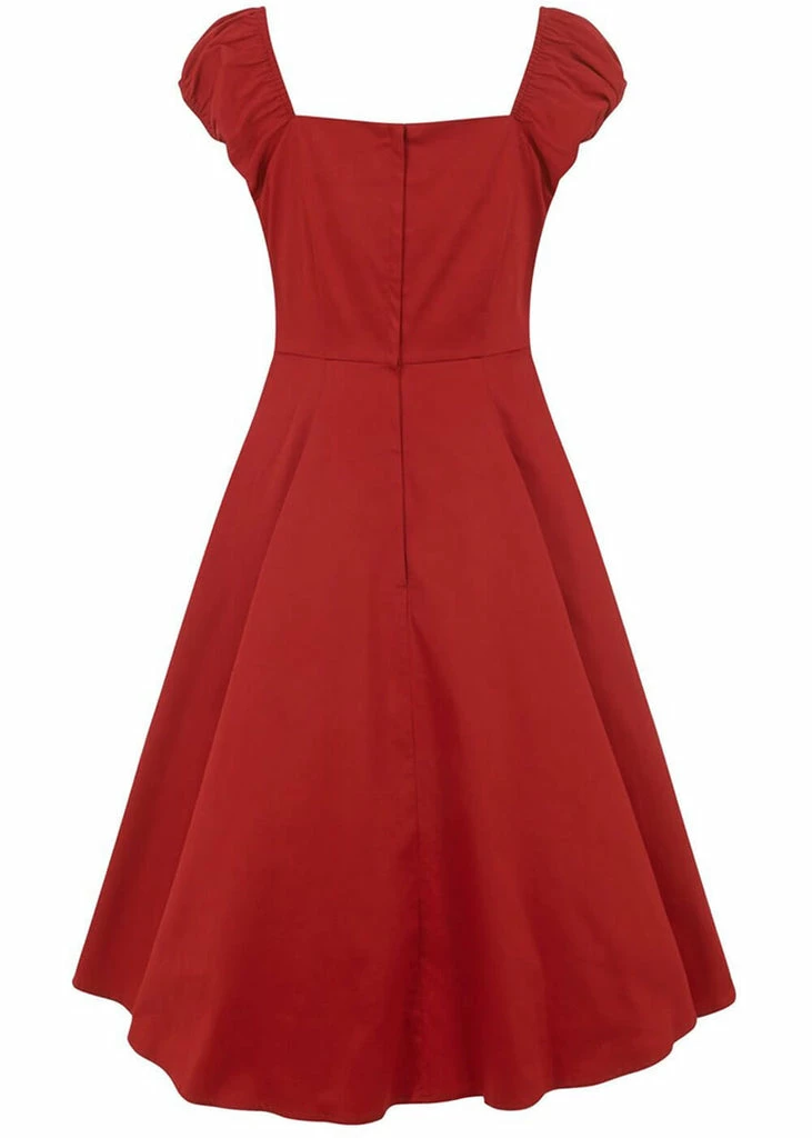Collectif Dolores Classic 50's Swing Dress Red - Image 4