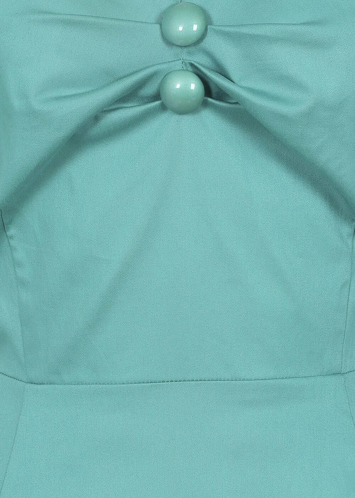 Collectif Dolores Classic 50's Swing Dress Teal - Image 6