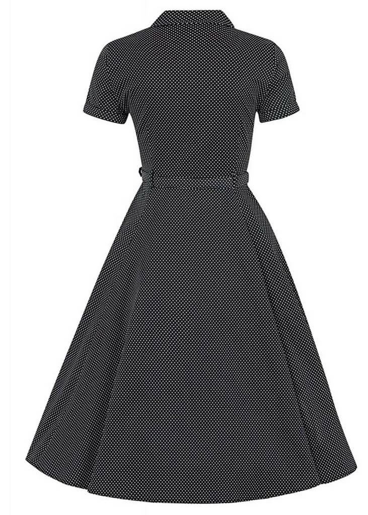 Collectif Caterina Mini Polkadot 40's Swing Dress Black - Image 4