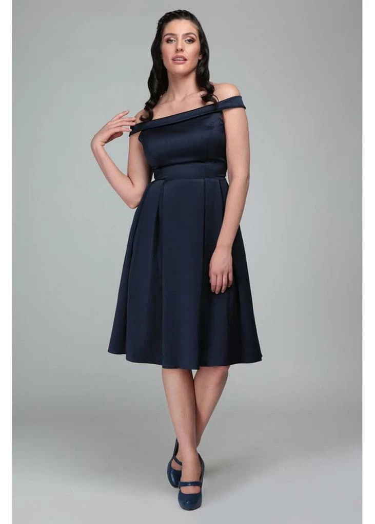 Collectif Anastasia 50's Swing Dress Navy - Image 2