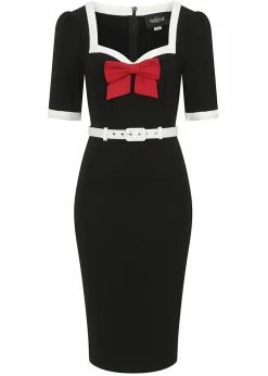 Collectif Sadie 50's Pencil Dress Black