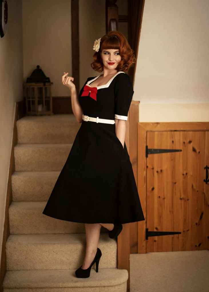 Collectif Sadie 50's Swing Dress Black - Image 6