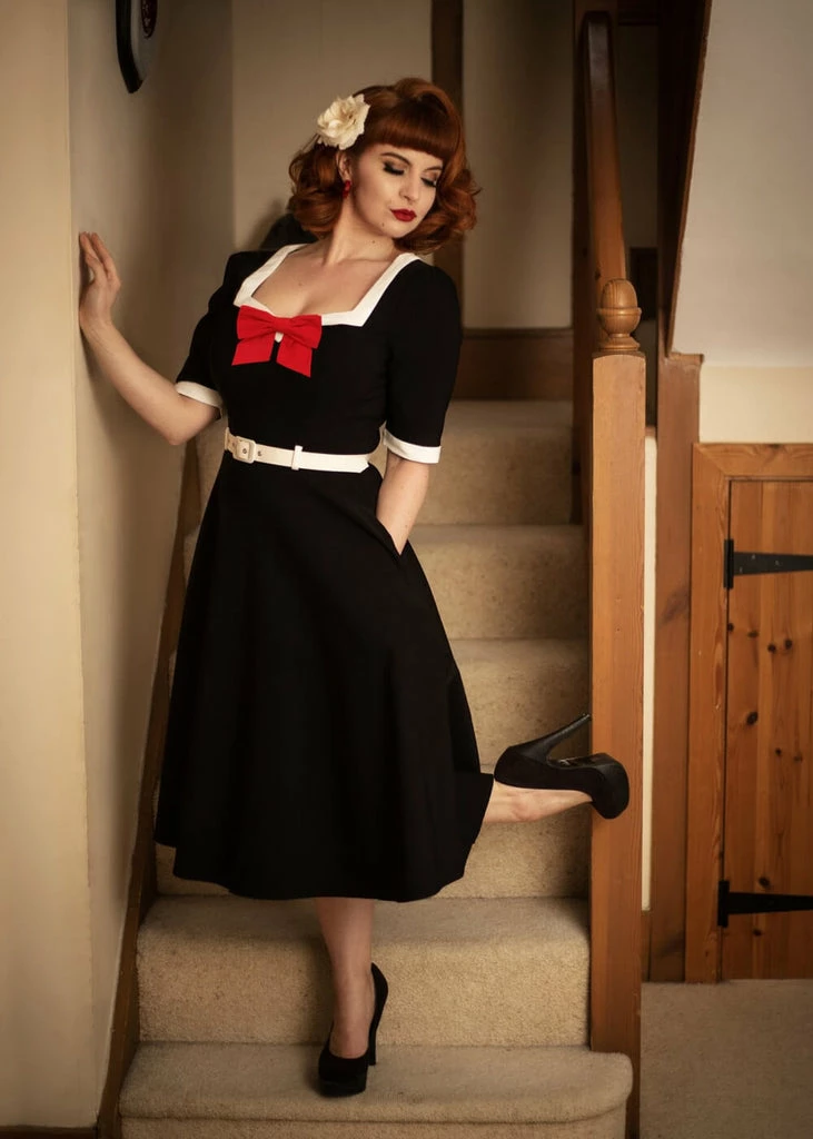 Collectif Sadie 50's Swing Dress Black - Image 3