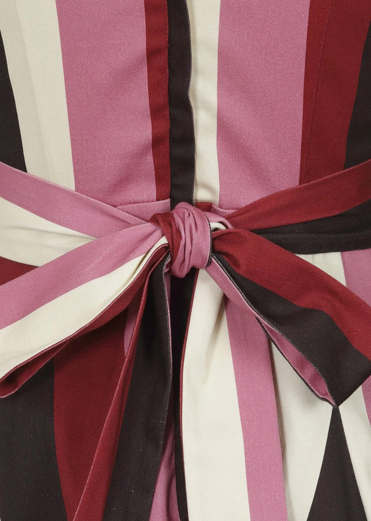 Collectif Frances Bubble Gum Stripe 50's Swing Dress Multi - Image 3