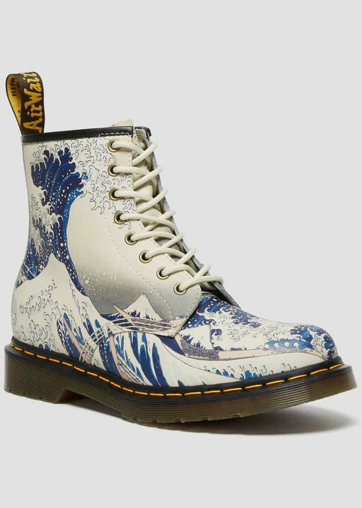 Dr. Martens X The Met 1460 The Great Wave Leather Boots Multi