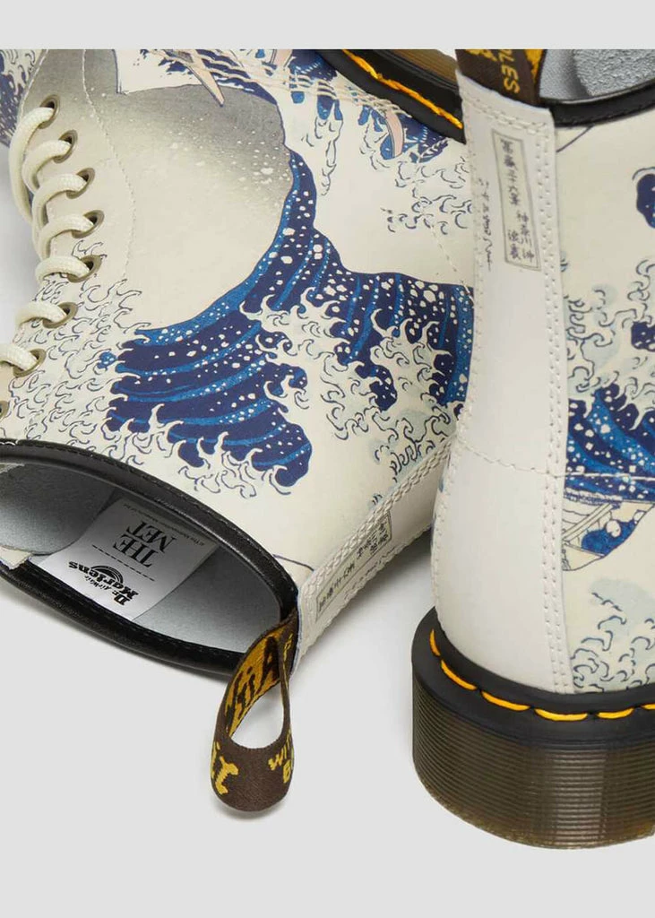 Dr. Martens X The Met 1460 The Great Wave Leather Boots Multi - Image 4