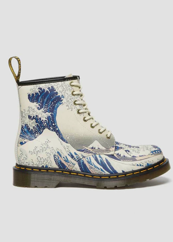 Dr. Martens X The Met 1460 The Great Wave Leather Boots Multi - Image 5