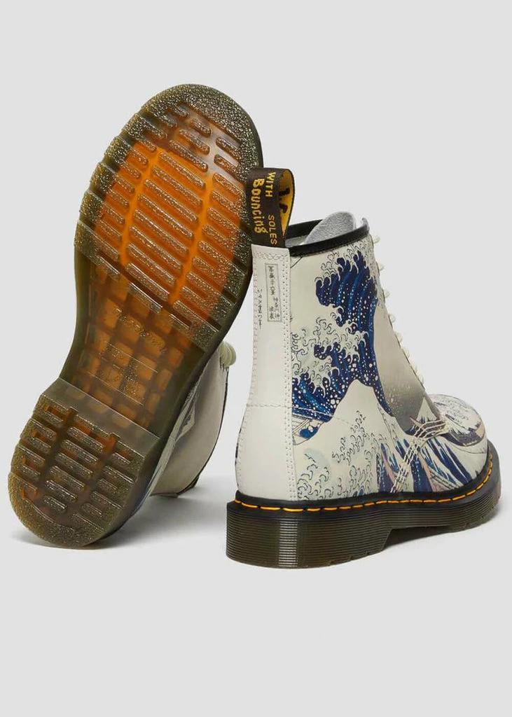 Dr. Martens X The Met 1460 The Great Wave Leather Boots Multi - Image 6