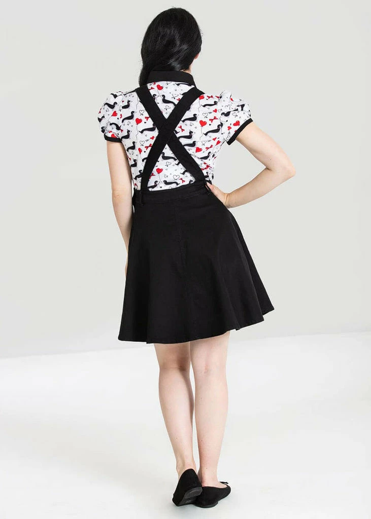 Hell Bunny Dakota 50's Pinafore Swing Dress Black - Image 3