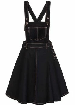 Hell Bunny Dakota 50's Pinafore Swing Dress Navy