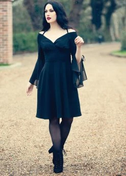 Hell Bunny Zelena 70's Dress Black