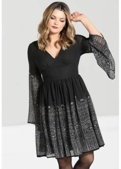 Hell Bunny Secret Gate 40's Dress Black