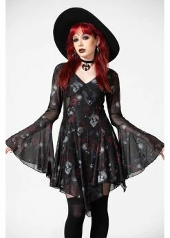 Killstar Bellflora Mesh Dress Black