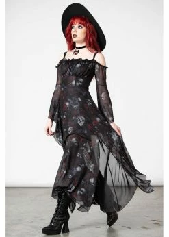 Killstar Mystic Meadow Mesh Maxi Dress Black