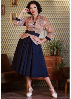 Miss Candyfloss Sandra Lee 50's Swing Dress Navy