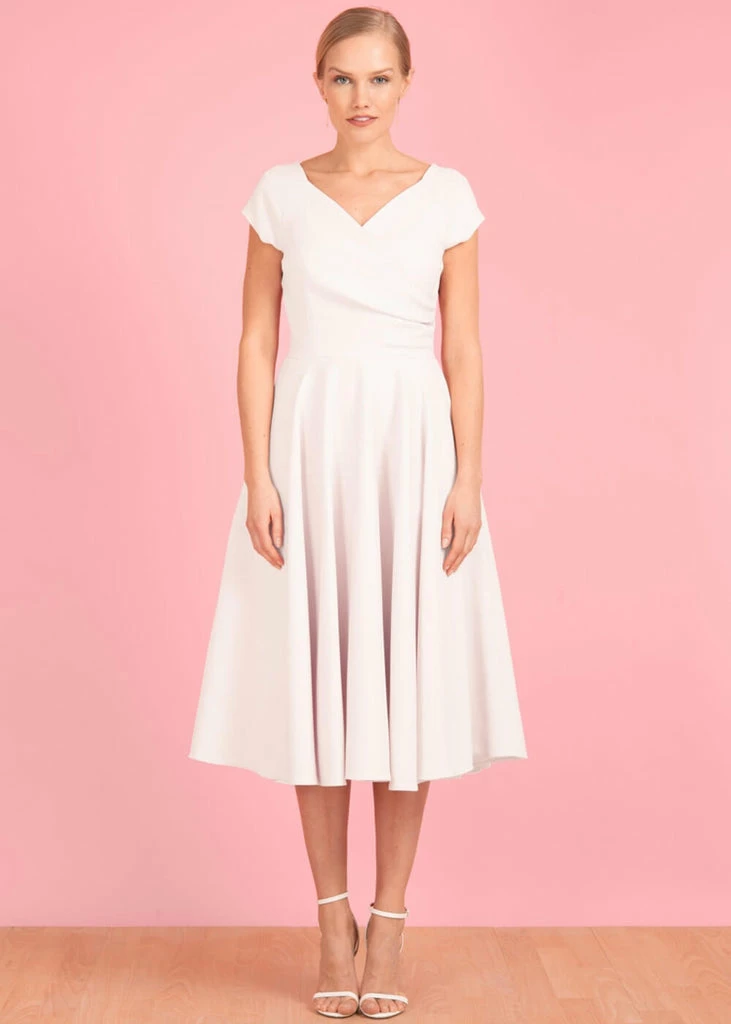 Pretty Dress Company Hourglass 50's Swing Dress Ivory - Image 3