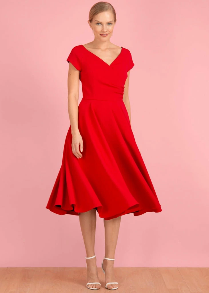 Pretty Dress Company Hourglass 50's Swing Dress Red