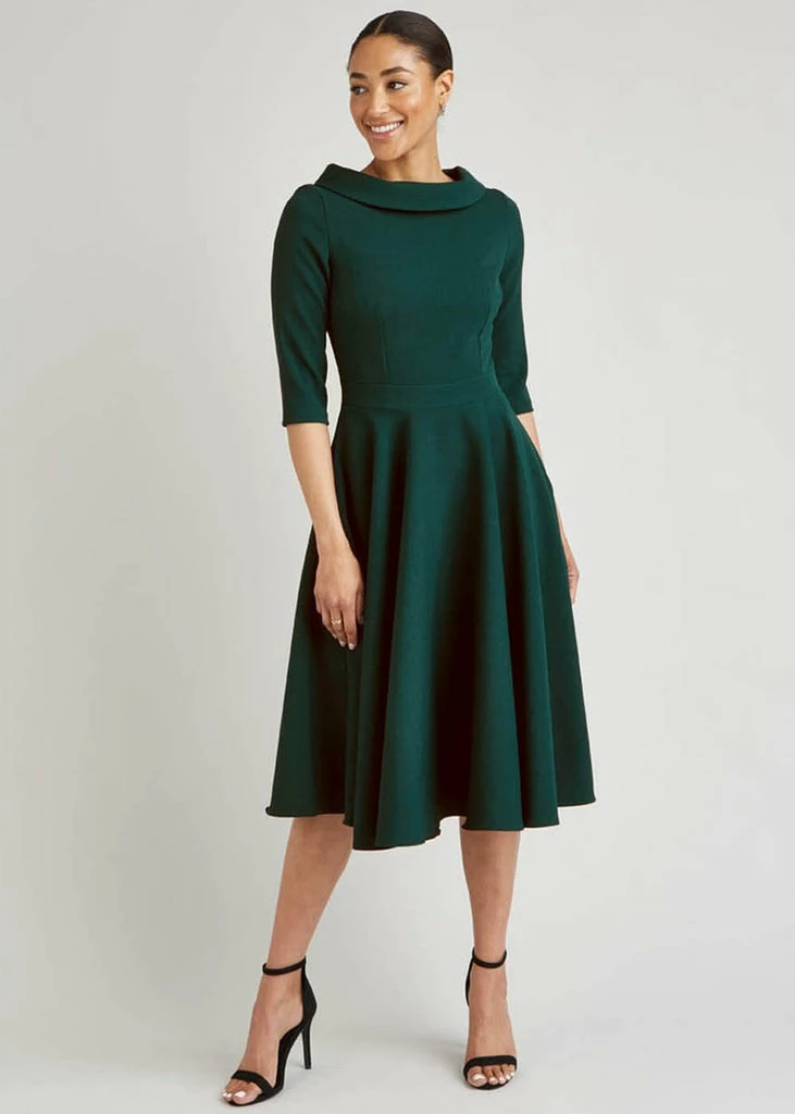 Pretty Dress Company Kennedy 50's Swing Jurk Forest Green