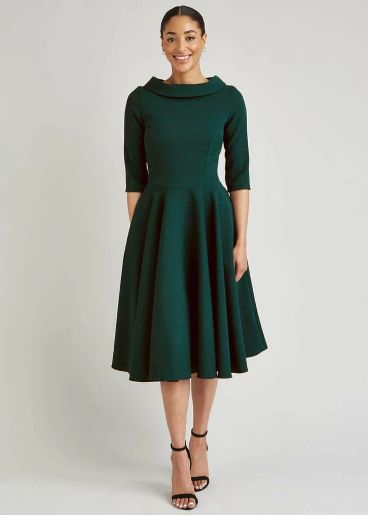 Pretty Dress Company Kennedy 50's Swing Jurk Forest Green - Image 3
