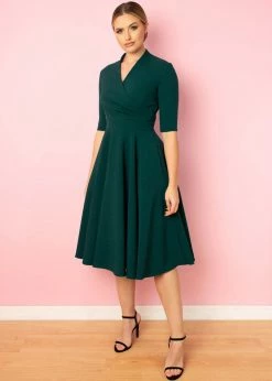 Pretty Dress Company Leyla 50's Swing Dress Forest Green