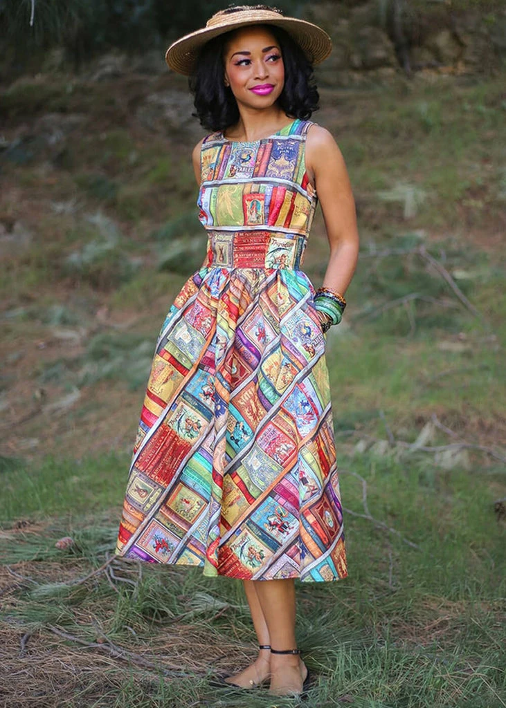 Retrolicious Fairytales Midi 50's Swing Dress Multi - Image 3