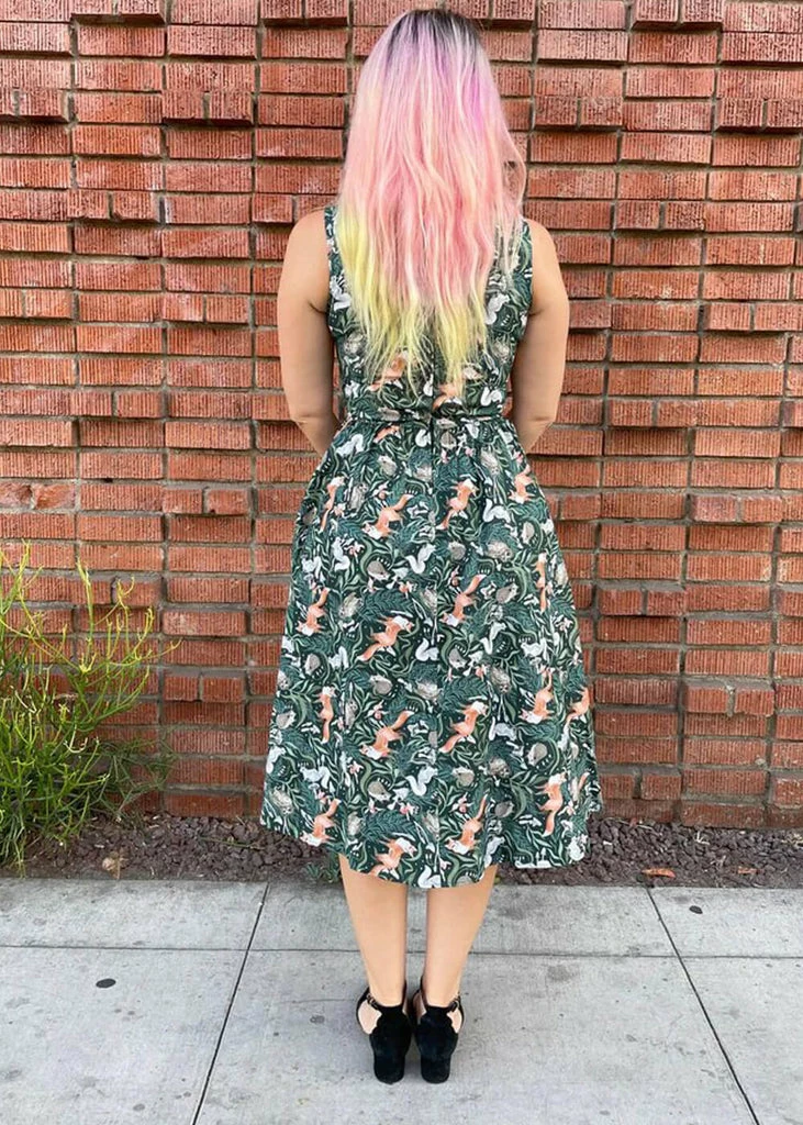 Retrolicious Forest Animals Midi 50's Swing Dress Multi - Image 4